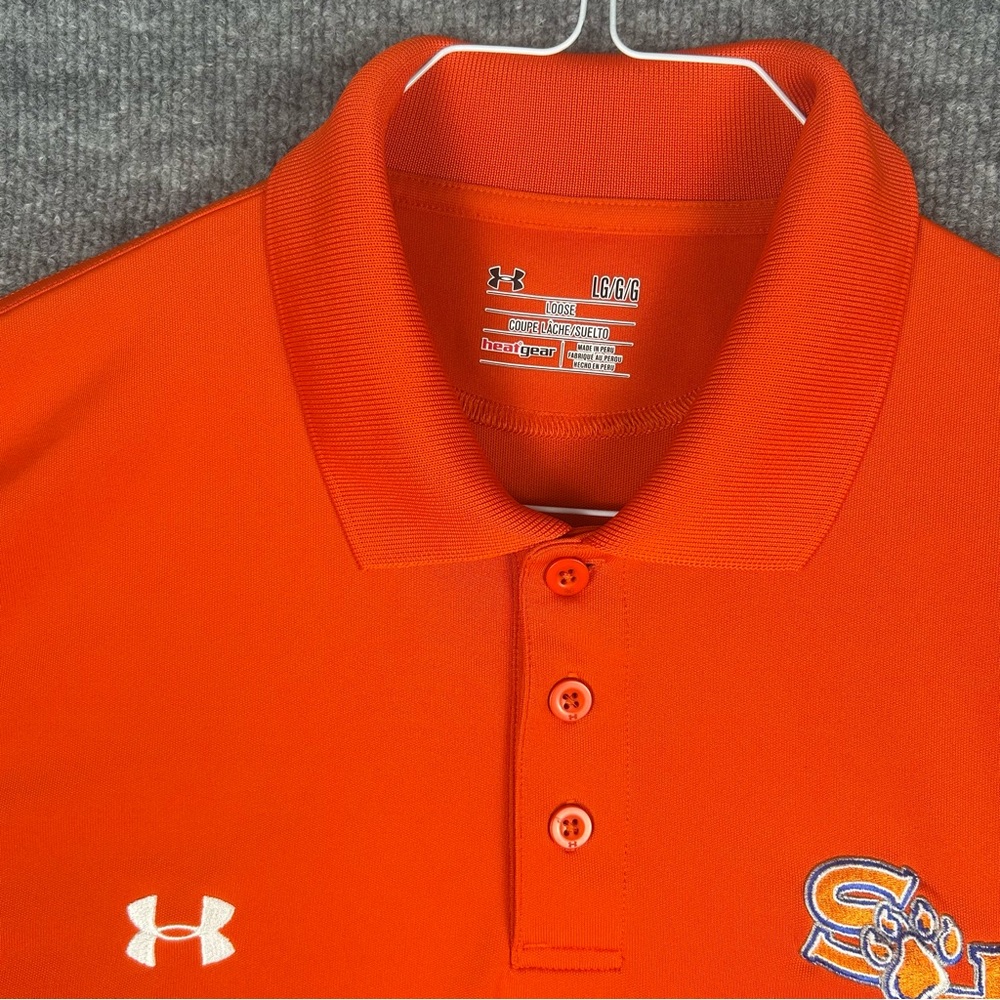 Under Armour Sam Houston State Orange Polo Shirt Men’s Large - Picture 8 of 12